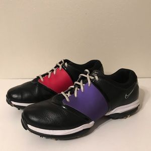 Nike Women’s Power Channel TAC Black Leather Golf Shoes W/ Pink or Purple Size 9